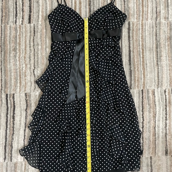 Black & white polka dot spaghetti strap dress - size 4 - Picture 5 of 10